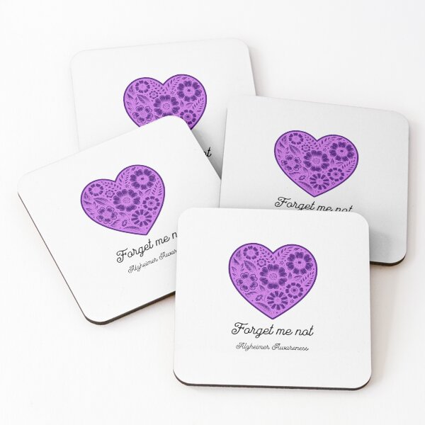 Aperçu de l'œuvre Ne m'oubliez pas la sensibilisation à la maladie d'Alzheimer Papillons coeur violet créée et vendue par KloverDesigns.
