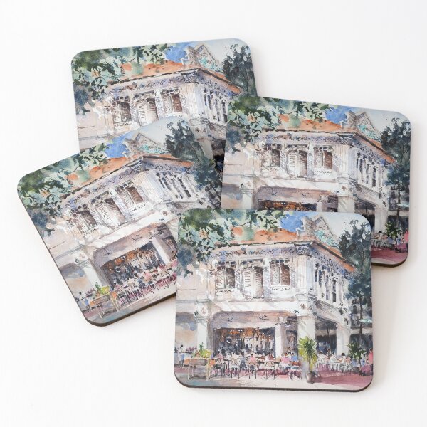 Item preview, Cafe Shophouse, Joochiat, watercolor designed and sold by Almondtree.