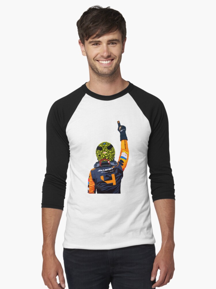Aperçu 1 sur 3. T-shirt baseball manches ¾ avec l'œuvre Victoire de Lando Norris à Miami créée et vendue par Sydney333.