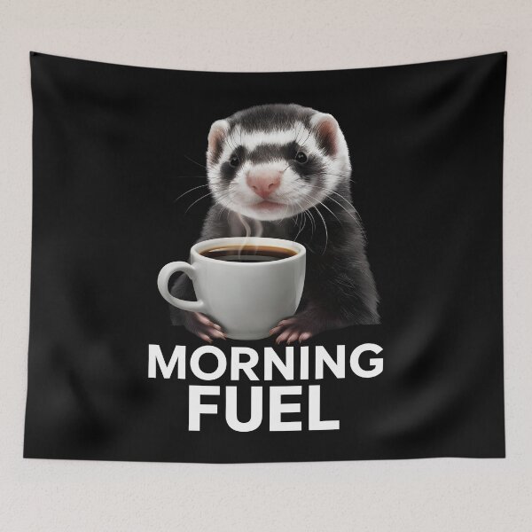 Artikelvorschau, Kaffeetasse mit Aufschrift „Morning Fuel“ für Kaffeeliebhaber entworfen und verkauft von Quirky Shirts.
