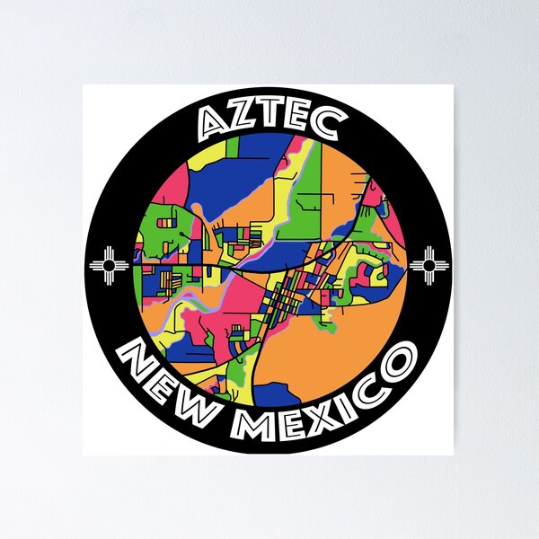 Item preview, Aztec, New Mexico Colorful Map designed and sold by John Mashburn.