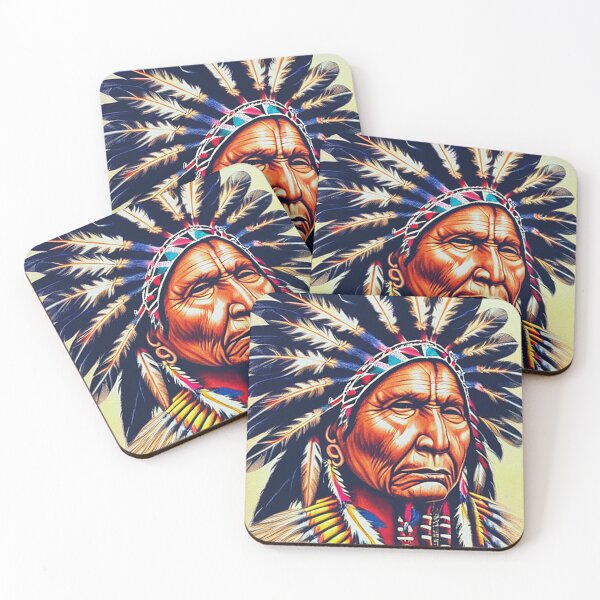Item preview, Native American Indian chief, vintage drawing, Native American heritage designed and sold by LoveAudra.