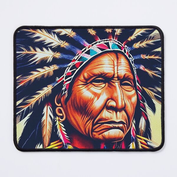 Item preview, Native American Indian chief, vintage drawing, Native American heritage designed and sold by LoveAudra.