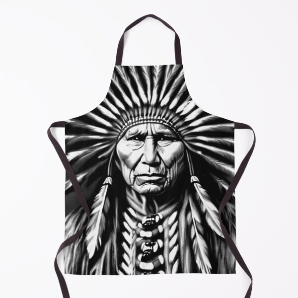 Item preview, Native American Indian chief, black and white graphic, Native American heritage designed and sold by LoveAudra.