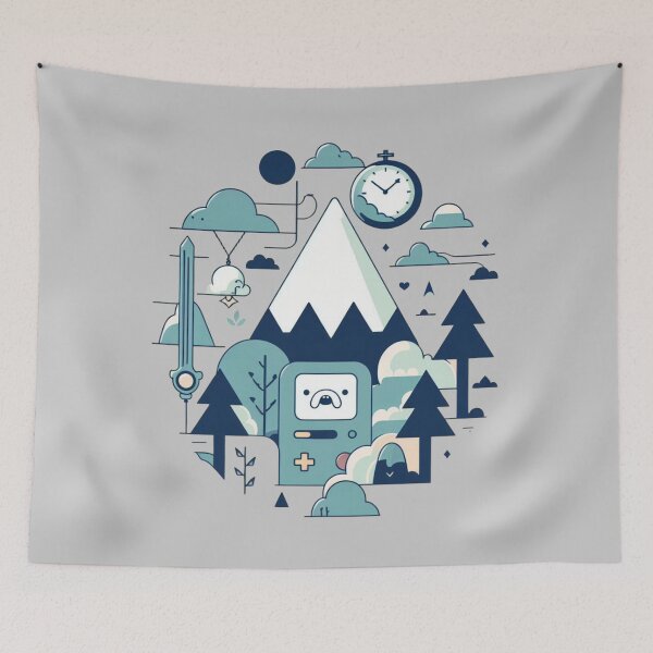 Item preview, Adventure Time Jack the Dog - Celestial Adventure: Stylized Illustration of Finn and Jake in Fantastic Landscape designed and sold by Hive Threadless.