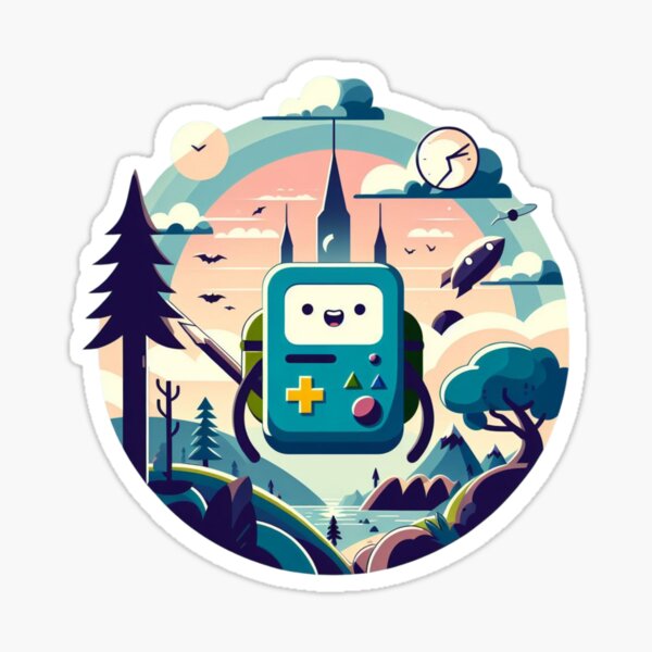 Artikel-Vorschau von Adventure Time BMO – Ruhige Naturszene: Digitale Landschaftskunst mit Baum und buntem Himmel, designt und verkauft von Hive Threadless.