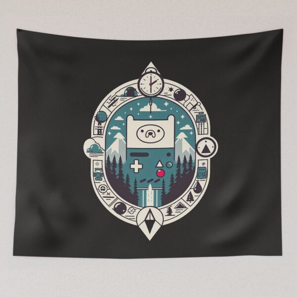 Item preview, Adventure Time Finn the Human - Time and Nature Decorative Frame: Urban Art and Abstract Symbols designed and sold by Hive Threadless.
