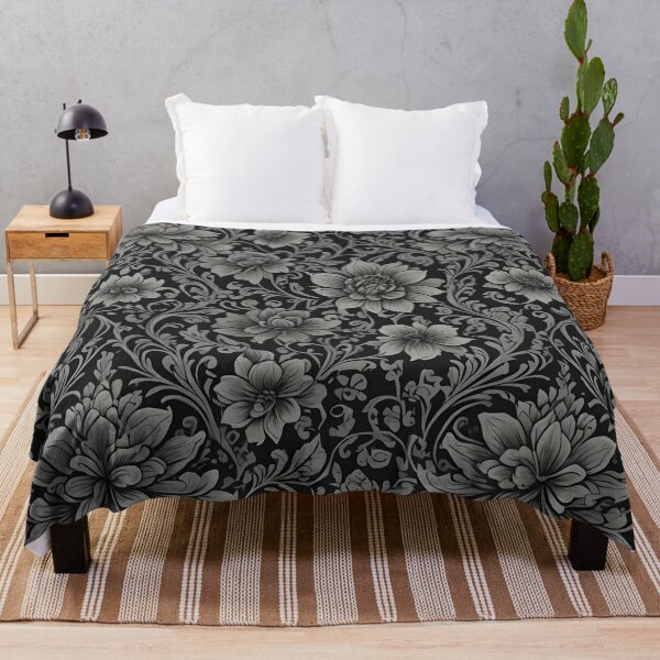 Item preview, Black and Grey Floral Gothic Pattern designed and sold by Ninjakandy.