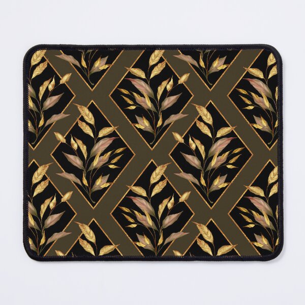 Item preview, Geometric pattern with golden leaves designed and sold by Gribanessa.