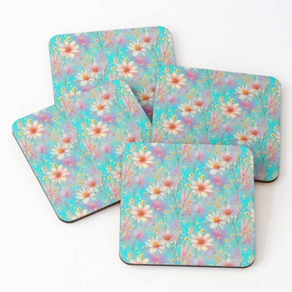 Item preview, Summer Floral pattern, Pink, Yellow, Aqua Background designed and sold by Jaydee001.