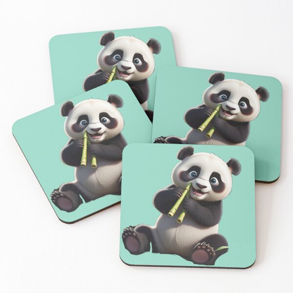 Aperçu de l'œuvre joli bébé panda mangeant une illustration de bambou créée et vendue par bub creates.