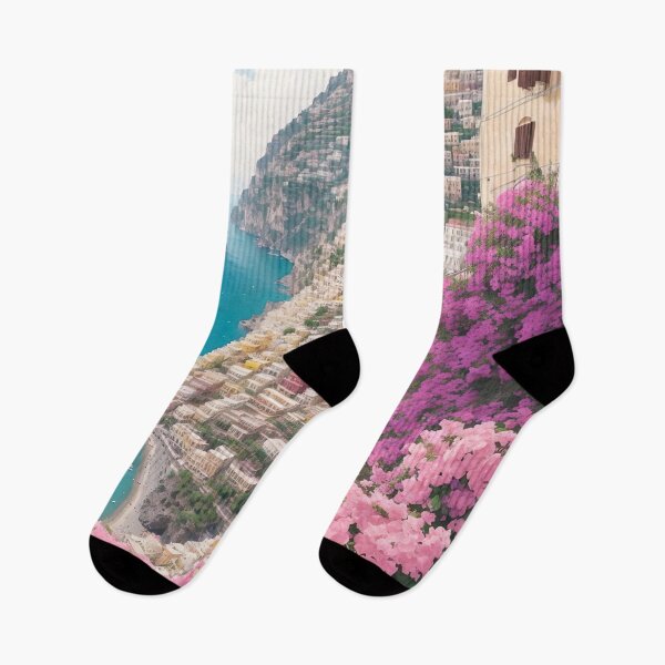 Item preview,  Amalfi Coast Artwork Mediterranean Coastal Painting designed and sold by Tamas Das.