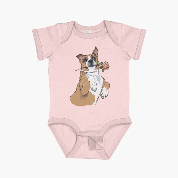 Item preview, American Staffordshire Terrier on back with rose designed and sold by CottonKiosk.