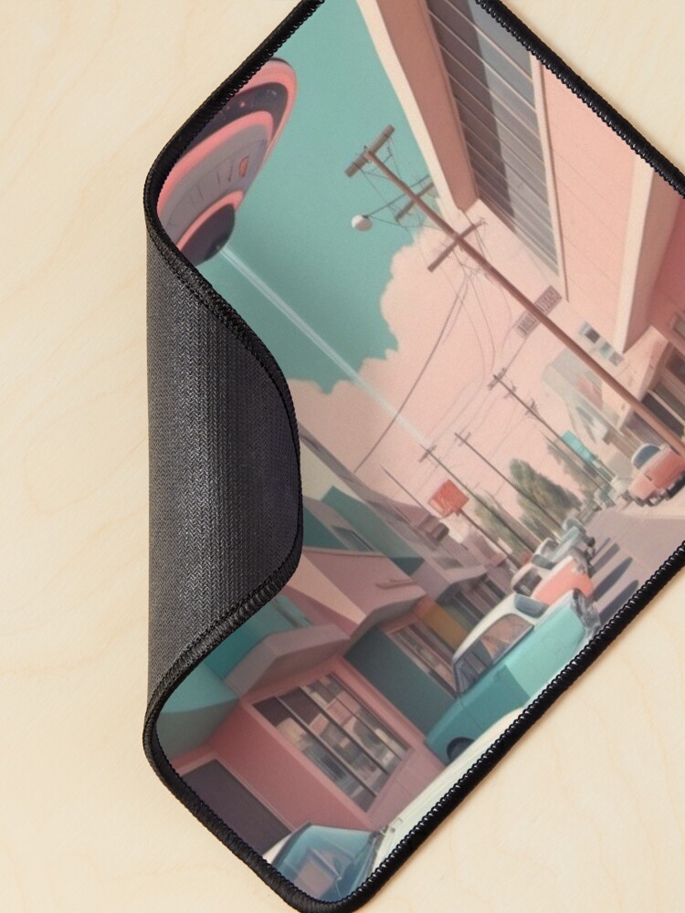 Thumbnail 2 of 5, Mouse Pad, Extraterrestrial Parking - Vintage UFO designed and sold by eXtraHumans.