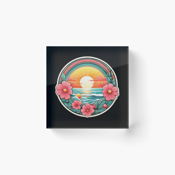 Item preview, Bubblegum Sunset over a Hawaiian Beach with Orchids designed and sold by NautiChic.