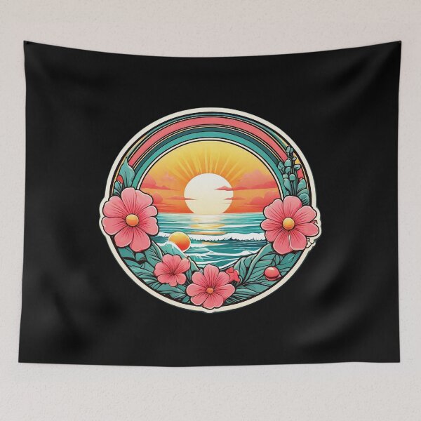 Item preview, Bubblegum Sunset over a Hawaiian Beach with Orchids designed and sold by NautiChic.