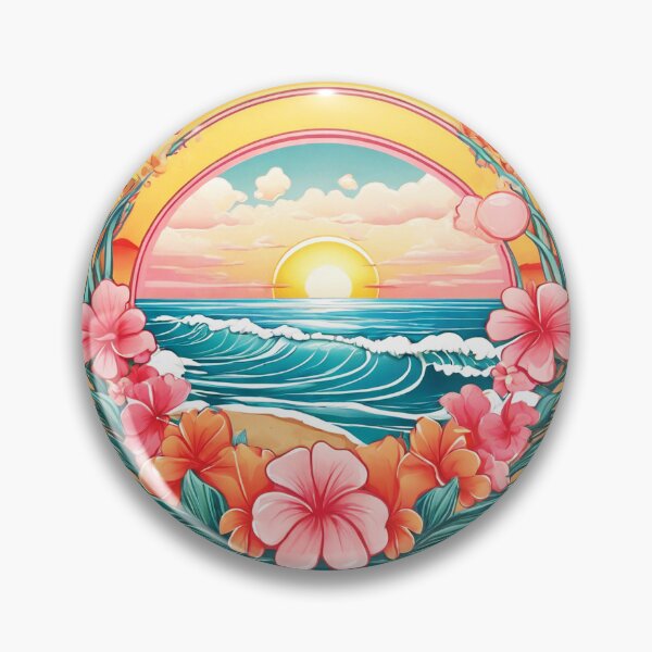 Item preview, Bubblegum Ocean over a Hawaiian Beach with Orchids designed and sold by NautiChic.