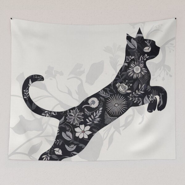 Item preview, Floral cat designed and sold by WildernessTints.