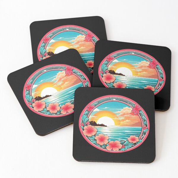 Item preview, Beach Waves Bubblegum over a Hawaiian Beach with Orchids designed and sold by NautiChic.
