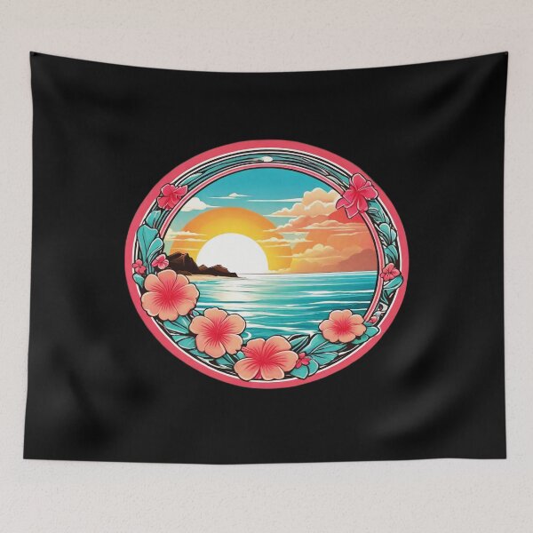 Item preview, Beach Waves Bubblegum over a Hawaiian Beach with Orchids designed and sold by NautiChic.