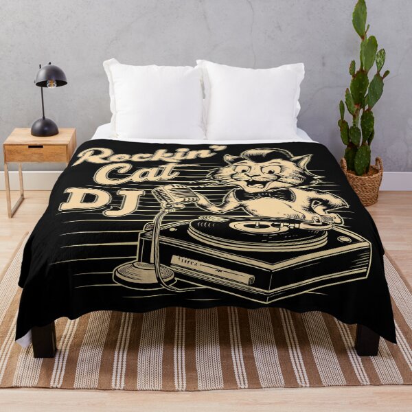 Item preview, Cat DJ Vintage Style designed and sold by Quirky Shirts.
