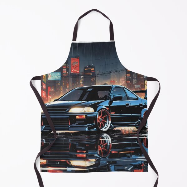 Artikelvorschau, Klassischer modifizierter Kult Honda Civic Schwarz Illustration Design entworfen und verkauft von Salimgor Hangaround Music.