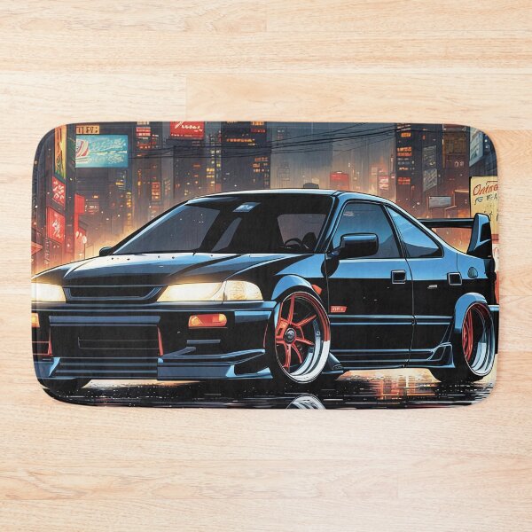 Artikelvorschau, Klassischer modifizierter Kult Honda Civic Schwarz Illustration Design  entworfen und verkauft von Salimgor Hangaround Music.