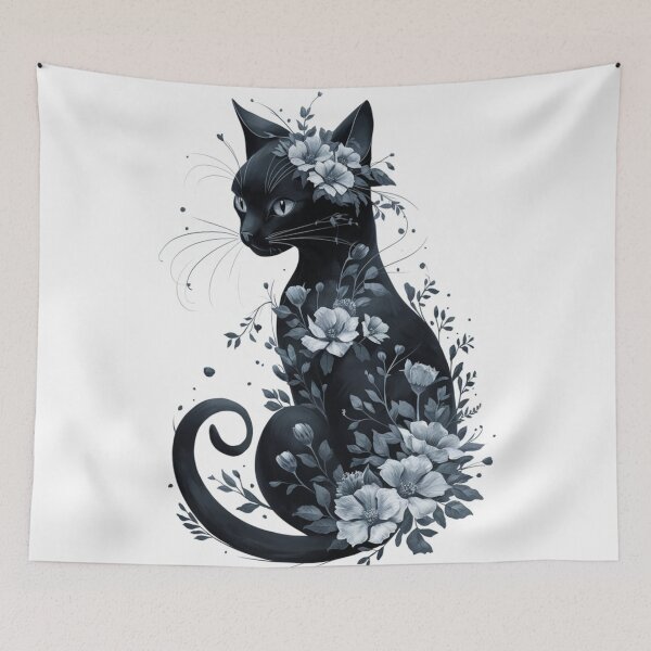Item preview, Floral cat designed and sold by WildernessTints.