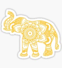 yellow mandala elephant Sticker