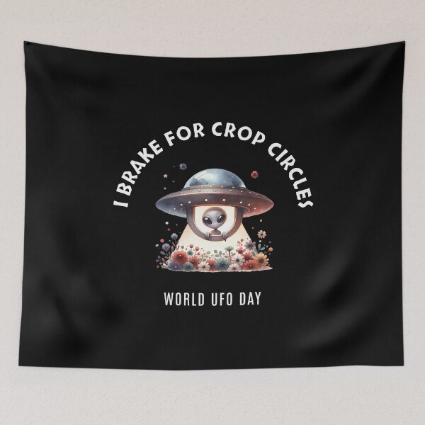 Item preview, I brake for crop circles - World UFO Day designed and sold by Pflugart.