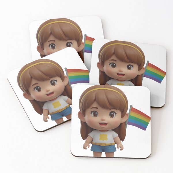 Item preview, girl holding pride month flag designed and sold by siswhichsis.