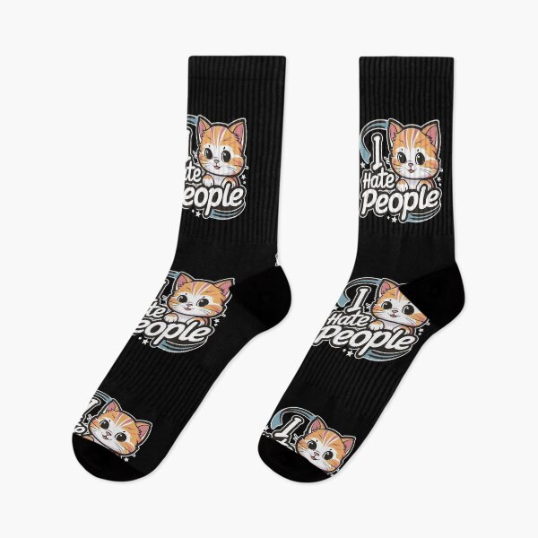 Item preview, Cute Cartoon Kitten Graphic - 'I Hate People' Humorous Design designed and sold by Shirtlify.