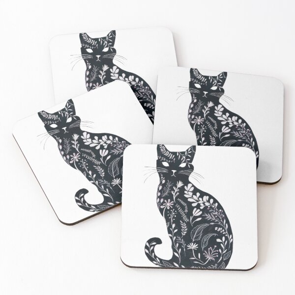 Item preview, Floral cat designed and sold by WildernessTints.
