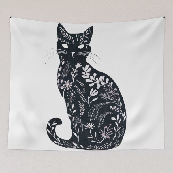 Item preview, Floral cat designed and sold by WildernessTints.