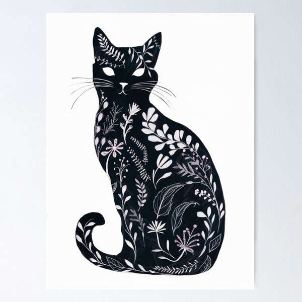 Item preview, Floral cat designed and sold by WildernessTints.