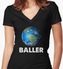 baller Women's Fitted V-Neck T-Shirt