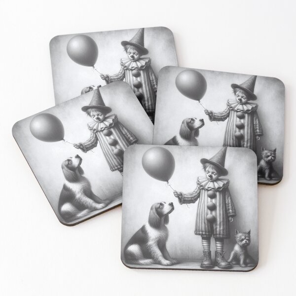 Item preview, Sad Boy Clown with a Dog  - Whimsical Clowns designed and sold by MarinaFila.
