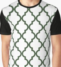 Moroccan Quatrefoil Pattern: Pine Green Graphic T-Shirt