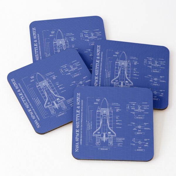 Item preview, NASA Space Shuttle and Soyuz (Blueprint) designed and sold by BGALAXY.