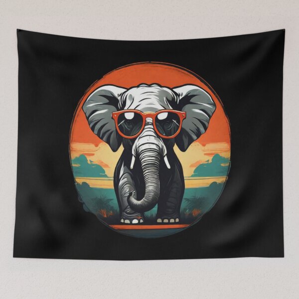 Item preview, Elephants wearing glasses in the Africa  designed and sold by yuki-hana.