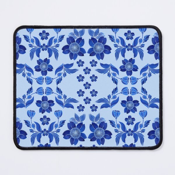 Item preview, Flowers in folk style, Blue on a light blue background designed and sold by Alex Blud.