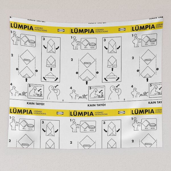 Item preview, LUMPIA FUNNY INSTRUCTIONS  FILIPINO FOOD SHIRT designed and sold by aydapadi.