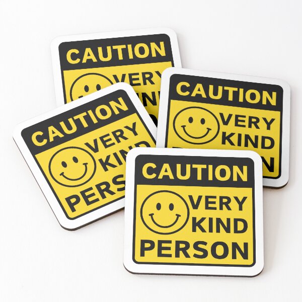Item preview, Caution Very Kind Person positive quote with smiling face designed and sold by mysteriousquote.