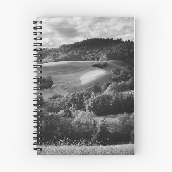 Item preview, Photo Beautiful meadows in the Odenwald in the homeland of Hesse Black and White designed and sold by Marvin Diehl.