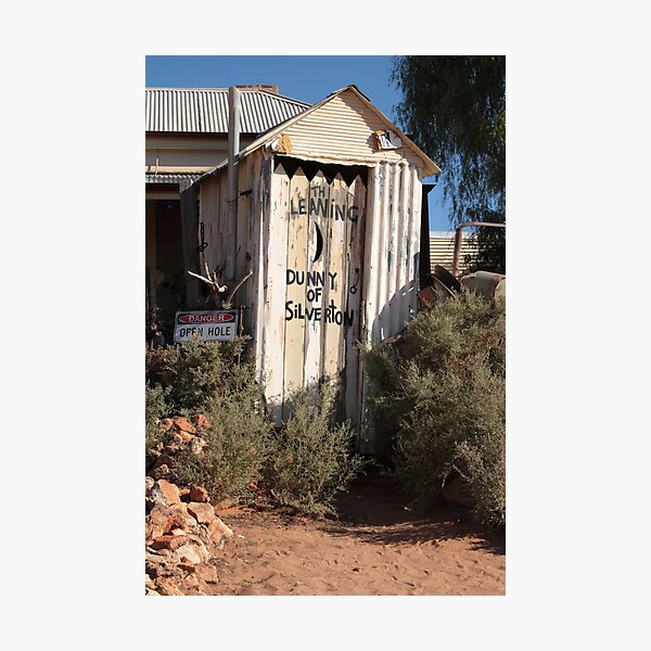 Danger Warning - Outback dunny Photographic Print