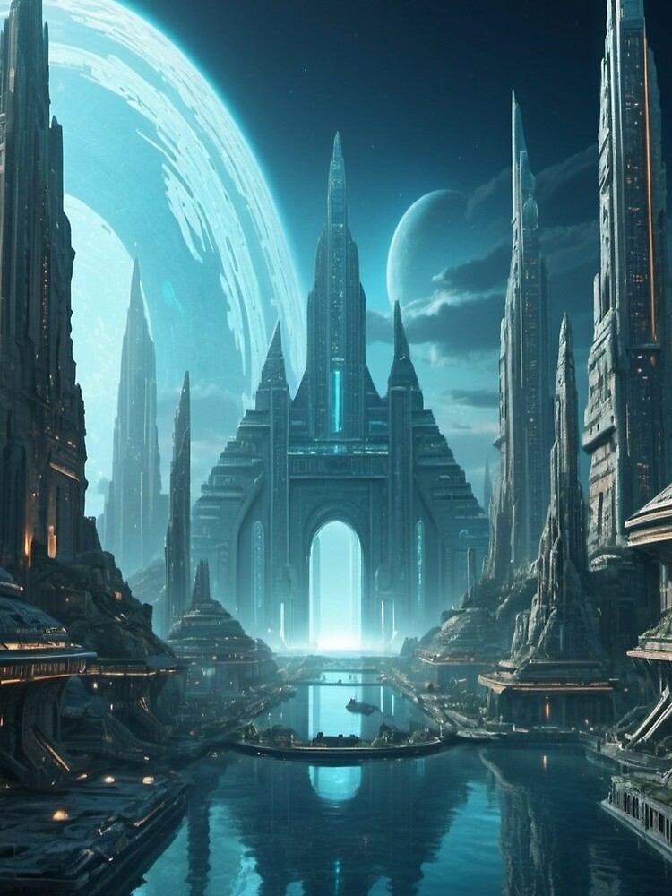 Thumbnail 5 of 5, Graphic T-Shirt, Echoes of Atlantis -  Ancient History designed and sold by eXtraHumans.