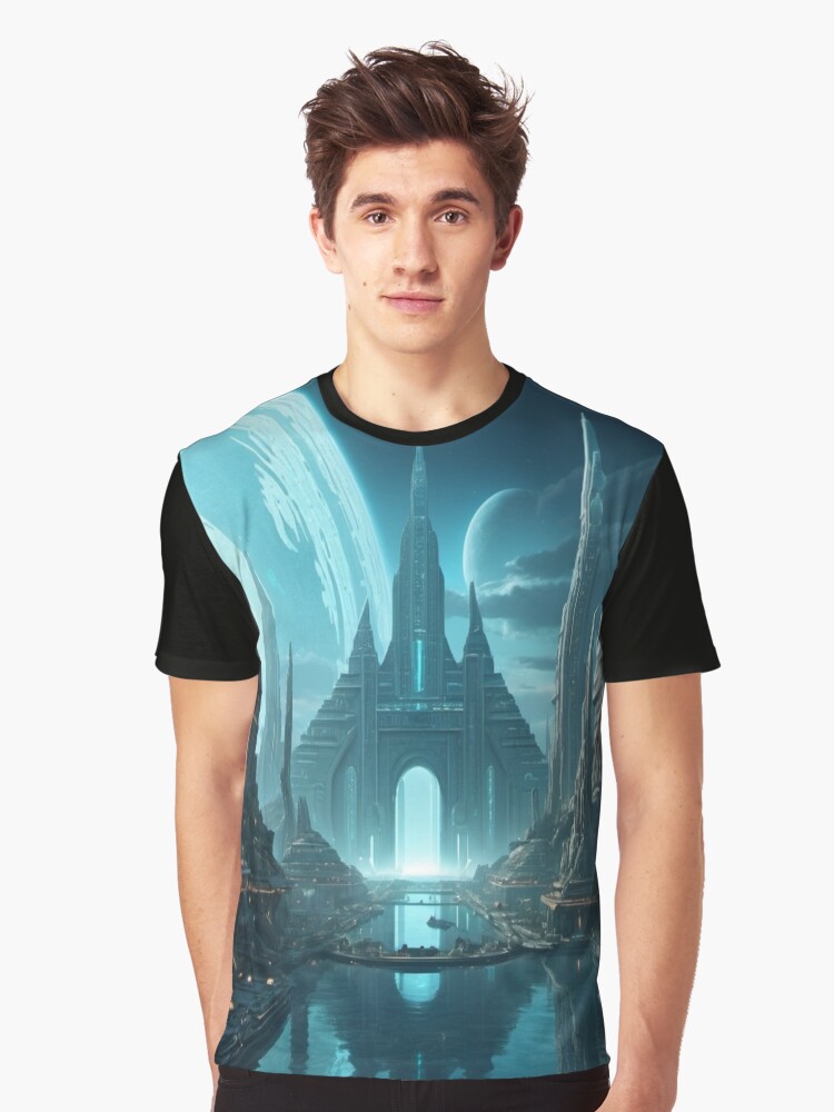 Thumbnail 1 of 5, Graphic T-Shirt, Echoes of Atlantis -  Ancient History designed and sold by eXtraHumans.