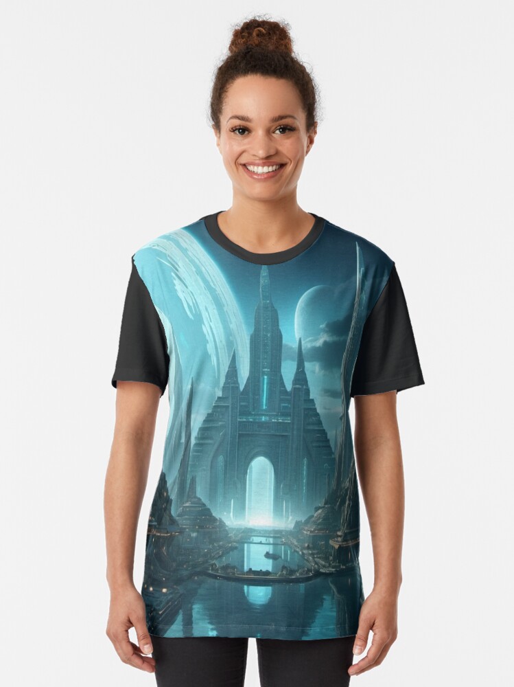 Thumbnail 2 of 5, Graphic T-Shirt, Echoes of Atlantis -  Ancient History designed and sold by eXtraHumans.