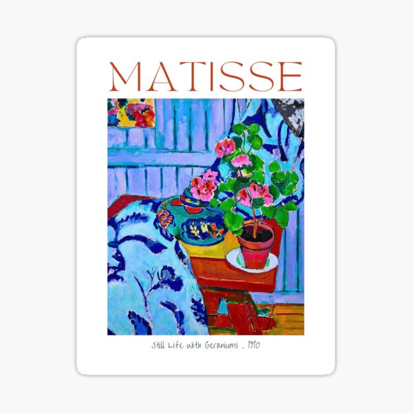 Item preview, Henri Matisse Still Life With Geraniums 1910 in HD designed and sold by Arwen-Art.