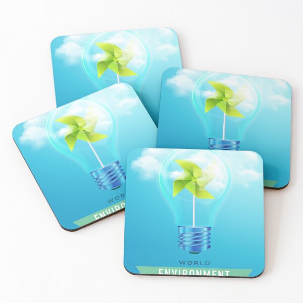Item preview, world environment day realistic light bulb wind turbine  designed and sold by NiamLab.